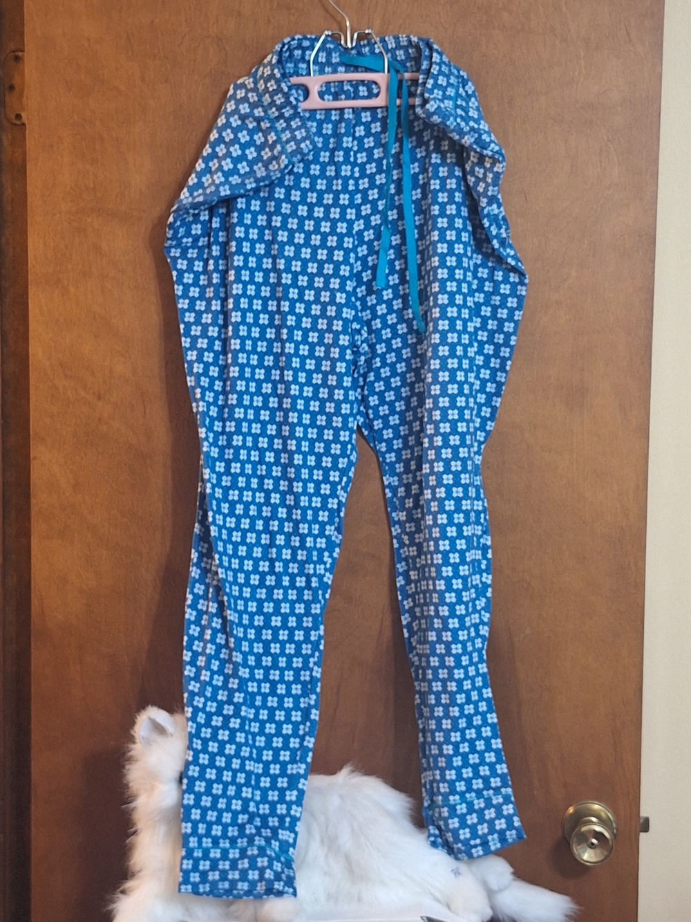 Cuddl Duds Blue Geometric Print Pajama Pants